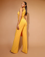 Load image into Gallery viewer, MANGO DRAPED JERSEY JUMPSUIT WITH SASH DETAIL