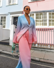 Load image into Gallery viewer, PINK &amp; BLUE OMBRE PLEATED WIDE LEG TROUSER