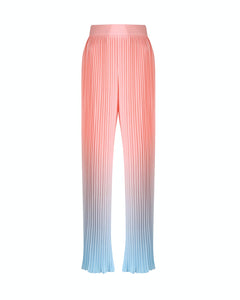 PINK & BLUE OMBRE PLEATED WIDE LEG TROUSER