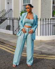 Load image into Gallery viewer, METALLIC WIDE LEG TAILORED TROUSERS