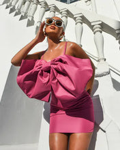 Load image into Gallery viewer, FOREVER UNIQUE PINK TAFFETA MINI DRESS WITH BOW DETAIL