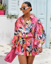 Load image into Gallery viewer, MARBLE ZEBRA PRINT SHIRT WITH BALLOON SLEEVES
