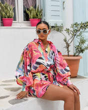 Load image into Gallery viewer, MARBLE ZEBRA PRINT SHIRT WITH BALLOON SLEEVES
