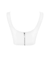 Load image into Gallery viewer, STELLA BACK ZIP STRETCH CREPE CROP TOP