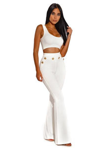 STELLA BACK ZIP STRETCH CREPE CROP TOP