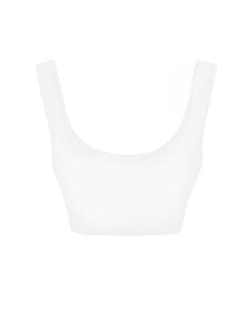 STELLA BACK ZIP STRETCH CREPE CROP TOP