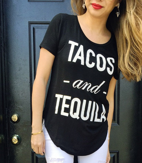 t+j Designs Tacos Tequila Flowy Tee