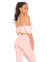 Load image into Gallery viewer, TIA SALMON PINK OFF SHOULDER CORSET TOP