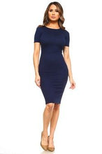 Load image into Gallery viewer, BASIC BODYCON MIDI DRESS NAVY