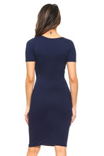 Load image into Gallery viewer, BASIC BODYCON MIDI DRESS NAVY